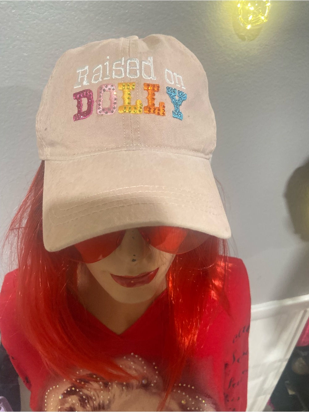 David and Young Pink cap Multicolor 'DOLLY' Embroidery